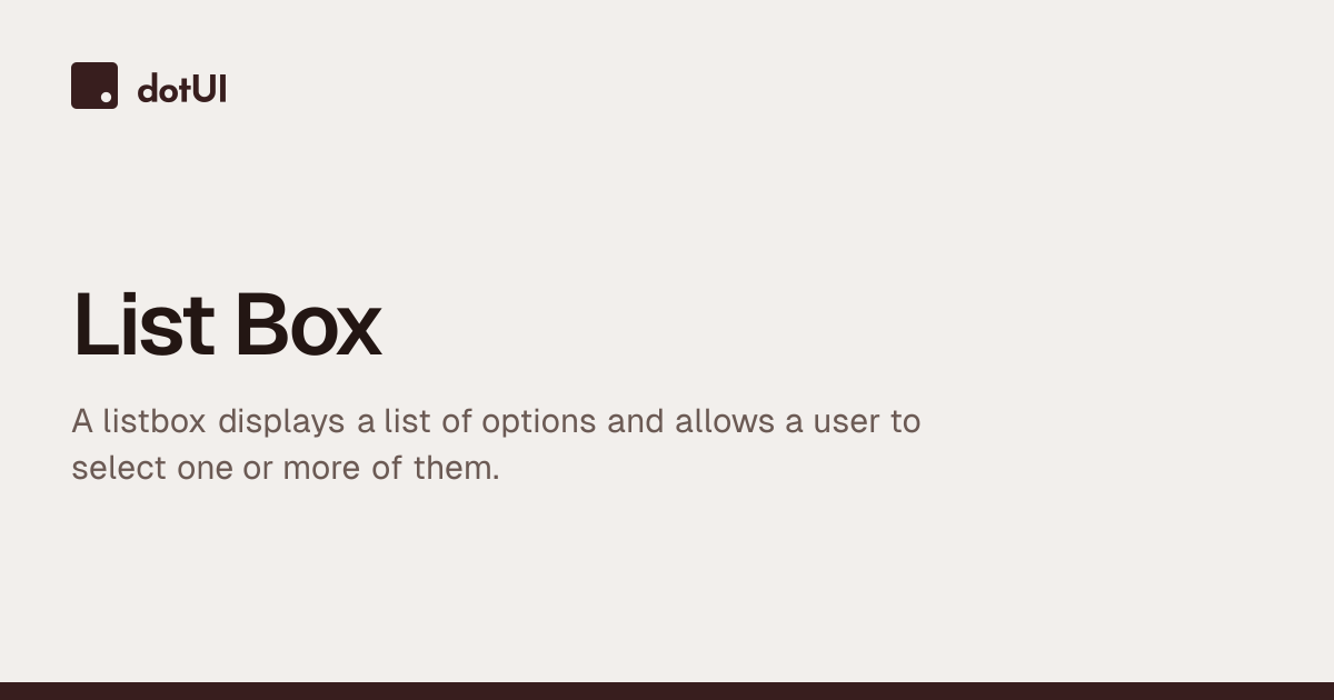 List Box - dotUI